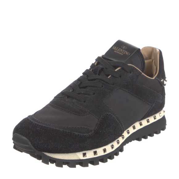 Valentino Rockstud Rockrunner Black Camo Pattern Sneaker Size 39 / 9 - Picture 2 of 13